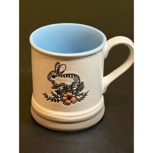 Spectrum Designz Bunny Rabbit Floral Coffee Mug White Blue Ceramic 2017 Easter
